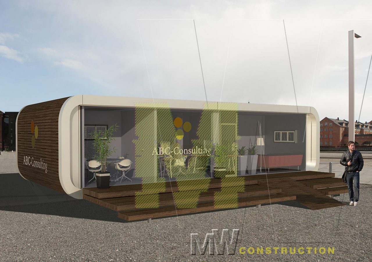 moderní, 100% mobilní kancelářské pavilie - M&W CONSTRUCTION