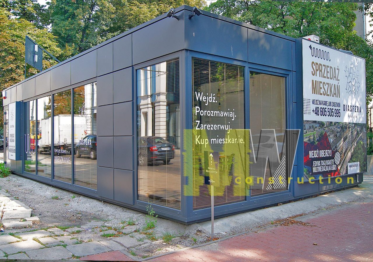 Hotový design komerčního pavilonu - M&W CONSTRUCTION