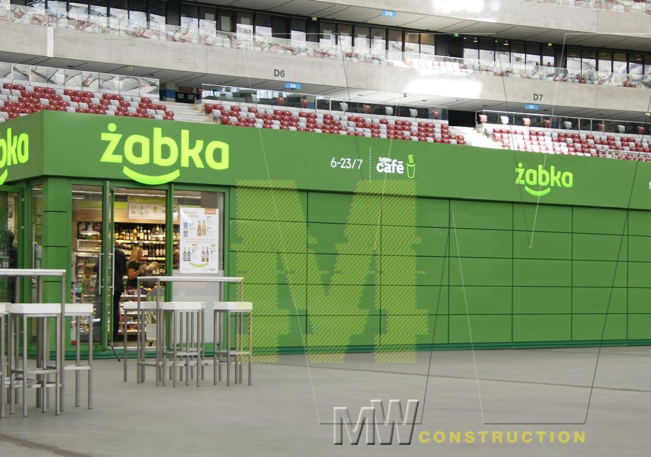 Hotový design komerčního pavilonu – m&w construction